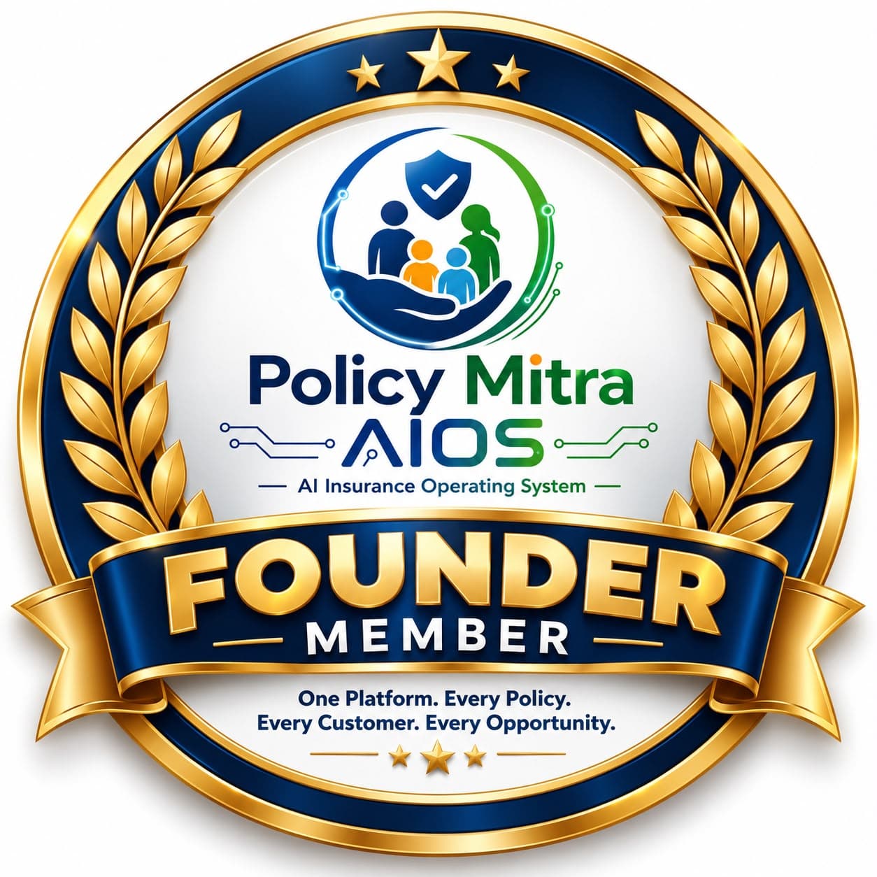 Policy Mitra AIOS Founder Member badge